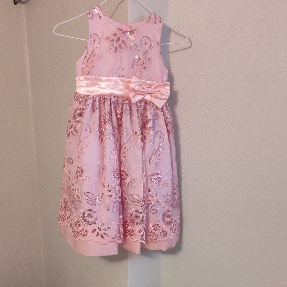 Elegant Pink Floral Kids Dress
